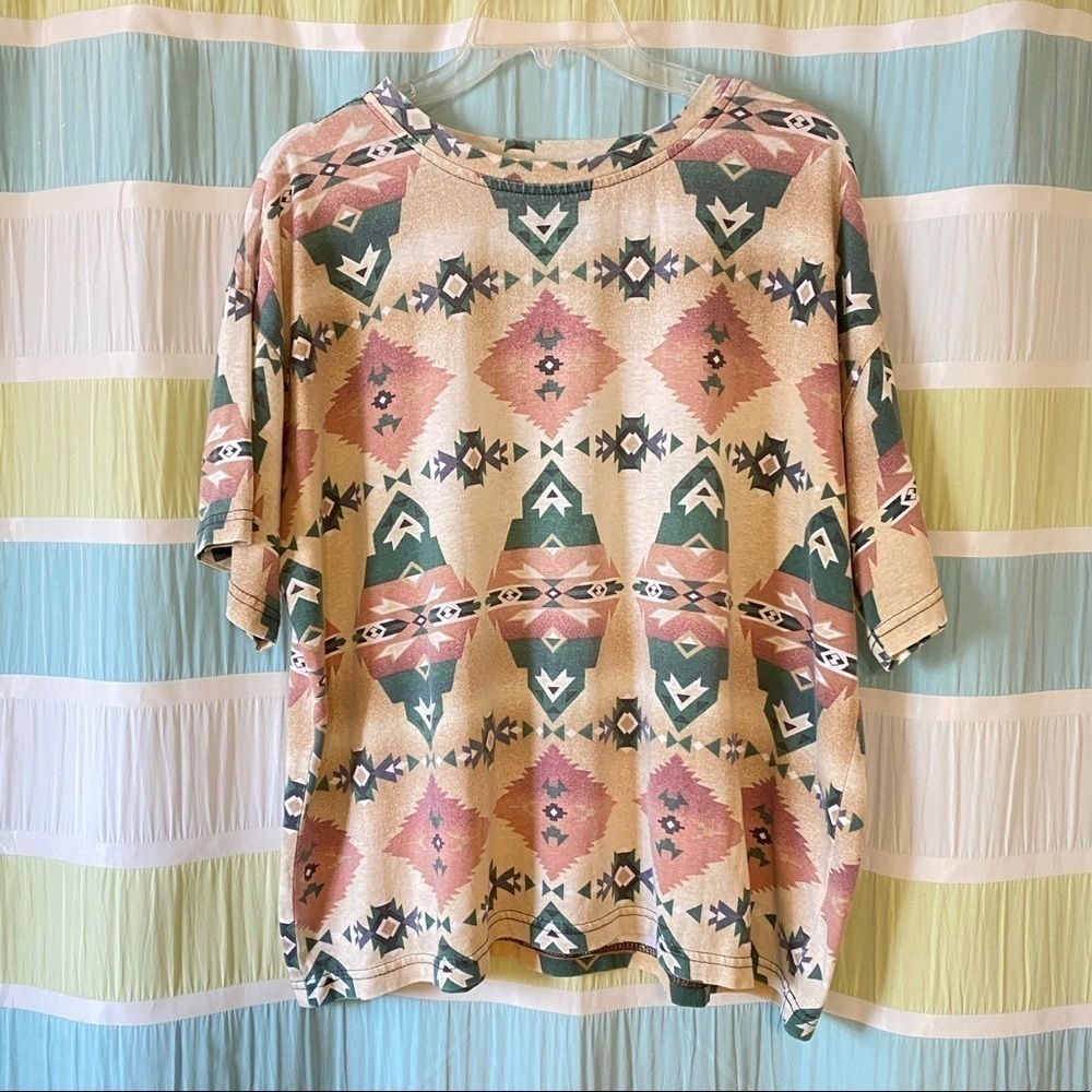 Vintage Santa Fe Western Boho T-Shirt Oversized Med - Picture 2 of 5